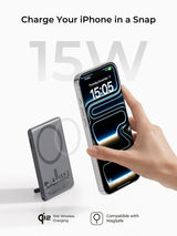 AUKEY MagFusion Vista 5000 Qi2 Magnetic Wireless Charging Power Bank PB-MS15, view 2