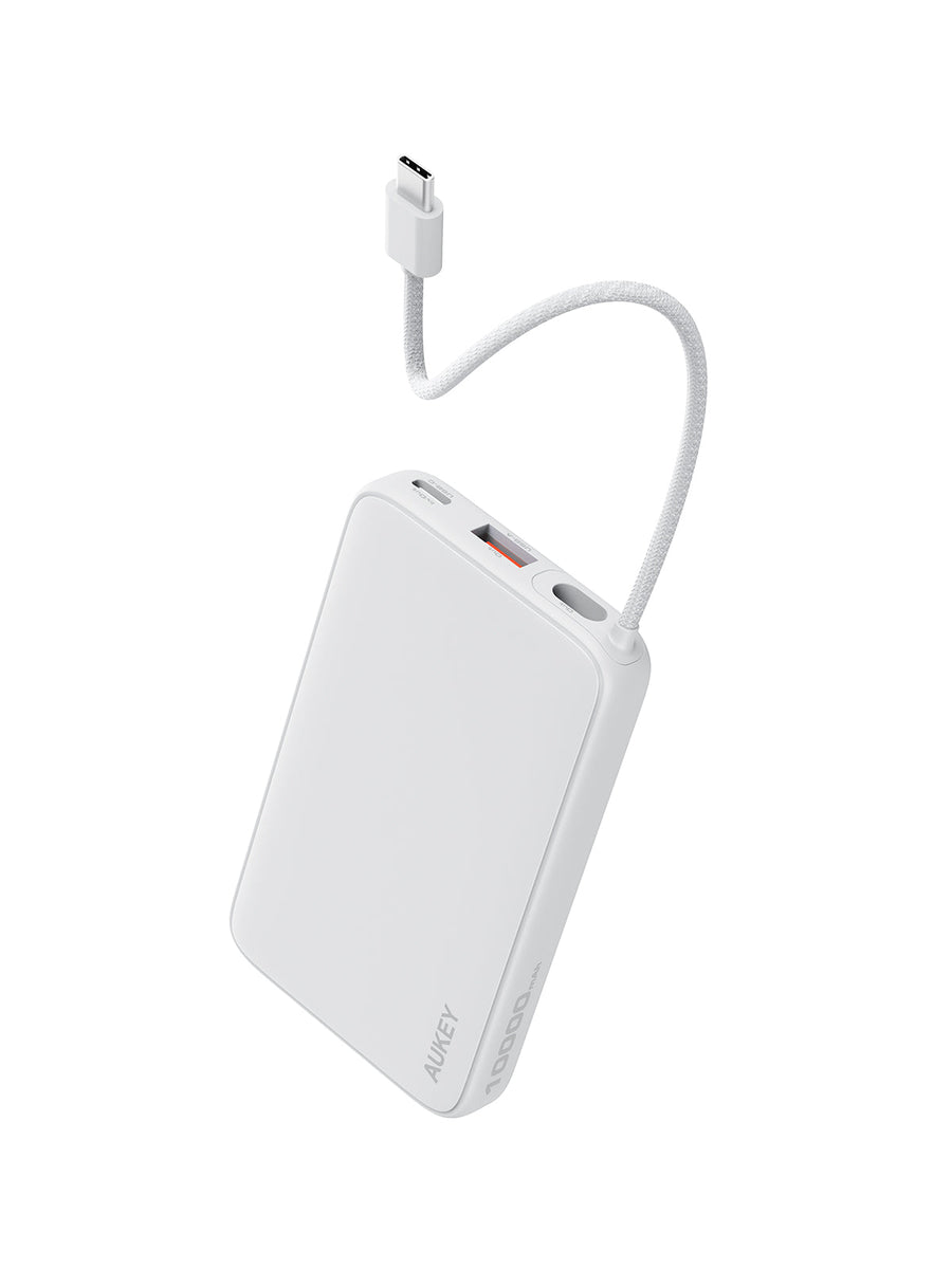 AUKEY Spark Sling 10000 Lite Slim Power Bank with Buit-in USB-C Cable PB-Y53