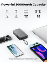 AUKEY Spark Sling 20000 Compact Fast Charging Power Bank with Built-in USB-C Cable PB-Y48, view 5