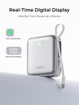 AUKEY Swivel Mini L 10000 22.5W 10000mAh Power Bank with Built-in USB-C and Lightning Cables PB-Y91L, view 3