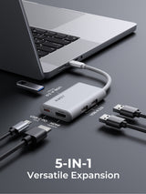 AUKEY UH-CUH06 OfficeDok 5-in-1 USB Hub Adapter, view 5
