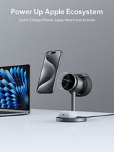 AUKEY MagFusion 3 in 1 wireless charger with Qi2 Active Cooling LC-MC311A, view 2