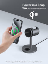 AUKEY MagFusion 3 in 1 wireless charger with Qi2 Active Cooling LC-MC311A, view 3