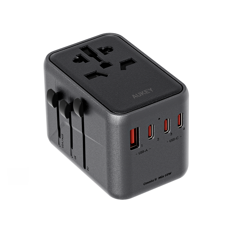 AUKEY Travel Mate 65W GaN Universal Adapter with USB Ports