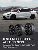 2017-2023 Tesla Model 3 18" Wheel Covers - Performance Hubcaps Matte Black 4PCS | BASENOR, view 5