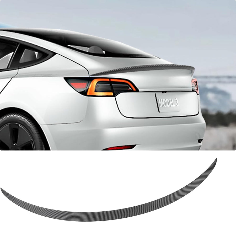 2017-2023 Tesla Model 3 Rear Spoiler Wing - OEM ABS Carbon Fiber | BASENOR