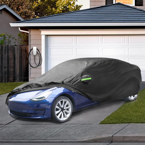 2017-2026 Tesla Model 3 Car Cover - All-Weather Waterproof Charge Port | BASENOR