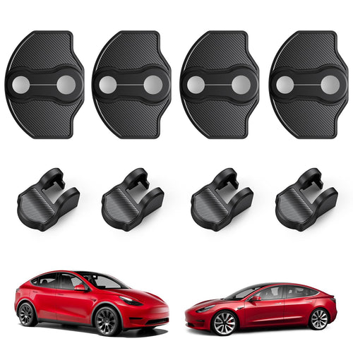2017-2026 Tesla Model 3 Highland & Model Y Juniper Door Lock Cover - Carbon No Tape | BASENOR