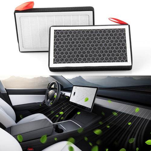 2017-2026 Tesla Model 3 & 2020-2026 Model Y HEPA Cabin Air Filter - Activated Carbon 2PCS | BASENOR