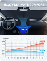 2017-2026 Tesla Model 3 & Model Y Windshield Sunshade - Nano Ice Crystal Black Nylon | BASENOR, view 3