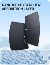 2017-2026 Tesla Model 3 & Model Y Windshield Sunshade - Nano Ice Crystal Black Nylon | BASENOR, view 6
