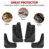 Tesla Model Y Mud Flaps & Splash Guards 2020-2024 - No-Drill All-Weather 4PCS | BASENOR, view 2
