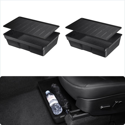 2020-2024 Tesla Model Y Under Seat Storage Box - Waterproof Hidden 2PCS | BASENOR