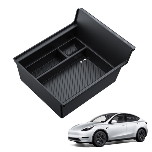 2021-2023 Tesla Model 3 & 2021-2024 Model Y Console Organizer - Carbon Hidden Drawer | BASENOR