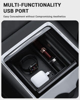 2021-2023 Tesla Model 3 & 2021-2024 Model Y Console Organizer - Carbon Hidden Drawer | BASENOR, view 5