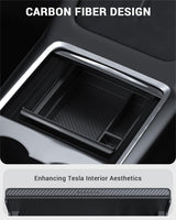 2021-2023 Tesla Model 3 & 2021-2024 Model Y Console Organizer - Carbon Hidden Drawer | BASENOR, view 6