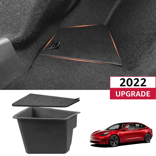 2021-2025 Tesla Model 3 Trunk Storage Bins - Waterproof Carpeted Lid | BASENOR