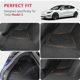 2021-2025 Tesla Model 3 Trunk Storage Bins - Waterproof Carpeted Lid | BASENOR, view 4