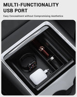 2021-2023 Tesla Model 3 & 2021-2024 Model Y Console Organizer - Carbon Fiber 3PCS | BASENOR, view 5