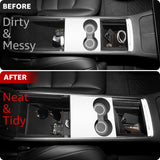 2021-2023 Tesla Model 3 & 2021-2024 Model Y Lower Console Organizer - TPE Bottom Storage | BASENOR, view 2