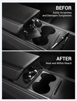 2021-2023 Tesla Model 3 & 2021-2024 Model Y Sunglasses Holder - Silicone Key Card Storage | BASENOR, view 4
