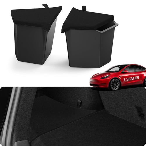 2021-2026 Tesla Model Y 7-Seat Trunk Storage Bins - Carpeted Lid | BASENOR