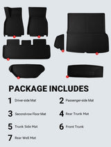 2021-2026 Tesla Model S Floor Mats 7PCS - 3D All-Weather Custom Fit | BASENOR, view 4