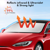 2021-2026 Tesla Model S Windshield Sunshade - UV Protection Foldable | BASENOR, view 3