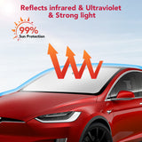 2021-2026 Tesla Model X Windshield Sunshade - Foldable with Storage Bag | BASENOR, view 3