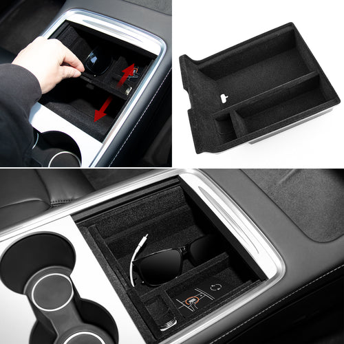 BASENOR Center Console Tray for Tesla Model Y Model 3