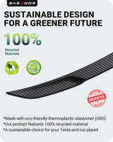 2022-2026 Tesla Model S Performance Spoiler - OEM ABS Carbon Fiber | BASENOR, view 3