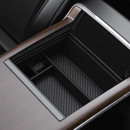2022-2026 Tesla Model S/X Console Organizer - Carbon Edition | BASENOR