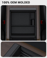 2022-2026 Tesla Model S/X Console Organizer - Carbon Edition | BASENOR, view 2