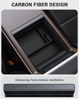 2022-2026 Tesla Model S/X Console Organizer - Carbon Edition | BASENOR, view 6