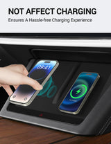 2022-2026 Tesla Model S/X Wireless Charger Mat - Silicone Anti-Slip | BASENOR, view 4