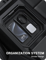 2024-2026 Tesla Cybertruck Console Organizer - Carbon Edition | BASENOR, view 3