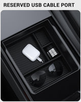 2024-2026 Tesla Model 3 Highland & Model Y Juniper Console Organizer - Carbon Edition 3PCS | BASENOR, view 4