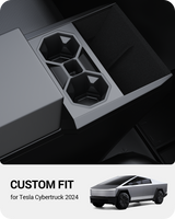 2024-2026 Tesla Cybertruck Cup Holder Insert - Carbon Silicone Non-Slip | BASENOR, view 3