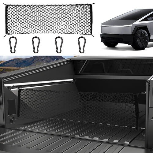 2024-2026 Tesla Cybertruck Trunk Cargo Net - Envelope-Style Metal Hook | BASENOR