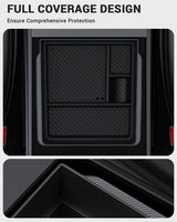 2024-2026 Tesla Model 3 Highland & Model Y Juniper Armrest Storage - Carbon Edition | BASENOR, view 2