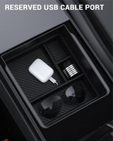 2024-2026 Tesla Model 3 Highland & Model Y Juniper Armrest Storage - Carbon Edition | BASENOR, view 5
