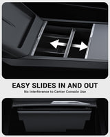 2024-2026 Tesla Model 3 Highland & Model Y Juniper Console Organizer - Carbon Hidden | BASENOR, view 4