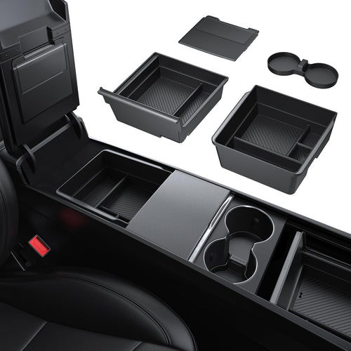 2024-2026 Tesla Model 3 Highland & Model Y Juniper Console Organizer - 4PCS Hidden | BASENOR