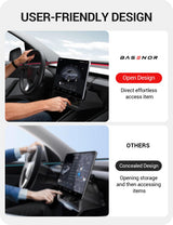 2024-2026 Tesla Model 3 Highland & Model Y Juniper Under Screen Storage - 100% Secure | BASENOR, view 4