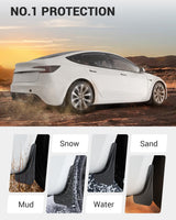 2024-2026 Tesla Model 3 Highland Mud Flaps - No Drilling Paint Protection | BASENOR, view 4