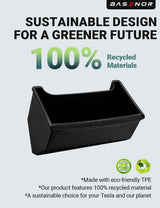 2024-2026 Tesla Model 3 Highland Rear Console Organizer - TPE Trash Can | BASENOR, view 3