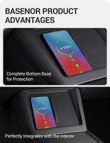 2024-2026 Tesla Model 3 Highland Wireless Charger Mat - Silicone Fast Charging | BASENOR, view 3