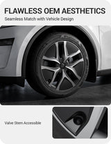 2025-2026 Tesla Model Y Juniper 19" Wheel Covers - Aerodynamic Hubcaps Black & Silver | BASENOR, view 4
