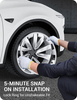 2025-2026 Tesla Model Y Juniper 20" Rim Protector - Scratch Guard Silver | BASENOR, view 5