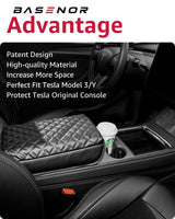 2021-2023 Tesla Model 3/Y Center Console Organizer - 5PCS Tray, Armrest Storage & Cup Holder | BASENOR, view 2